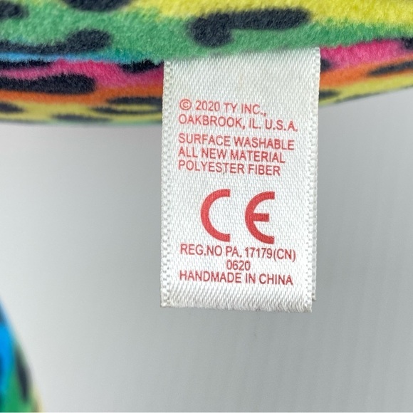 Ty Beanie Ballz Dotty the Leopard 12 inch Plush 2020 Rainbow Multi-colour - Picture 5 of 9